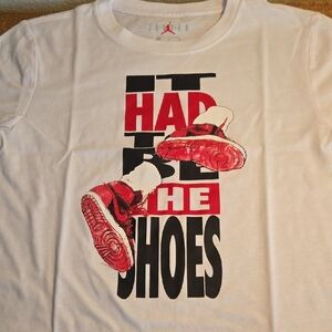 Jordan Red and White Short Sleeve Tees